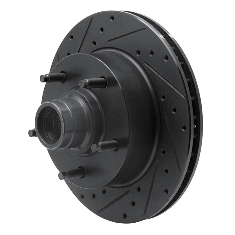 Ford E-150 Econoline Brake Rotor (1) - Front Left - R1 Concepts - Drilled & Slotted - Black - `94-`03